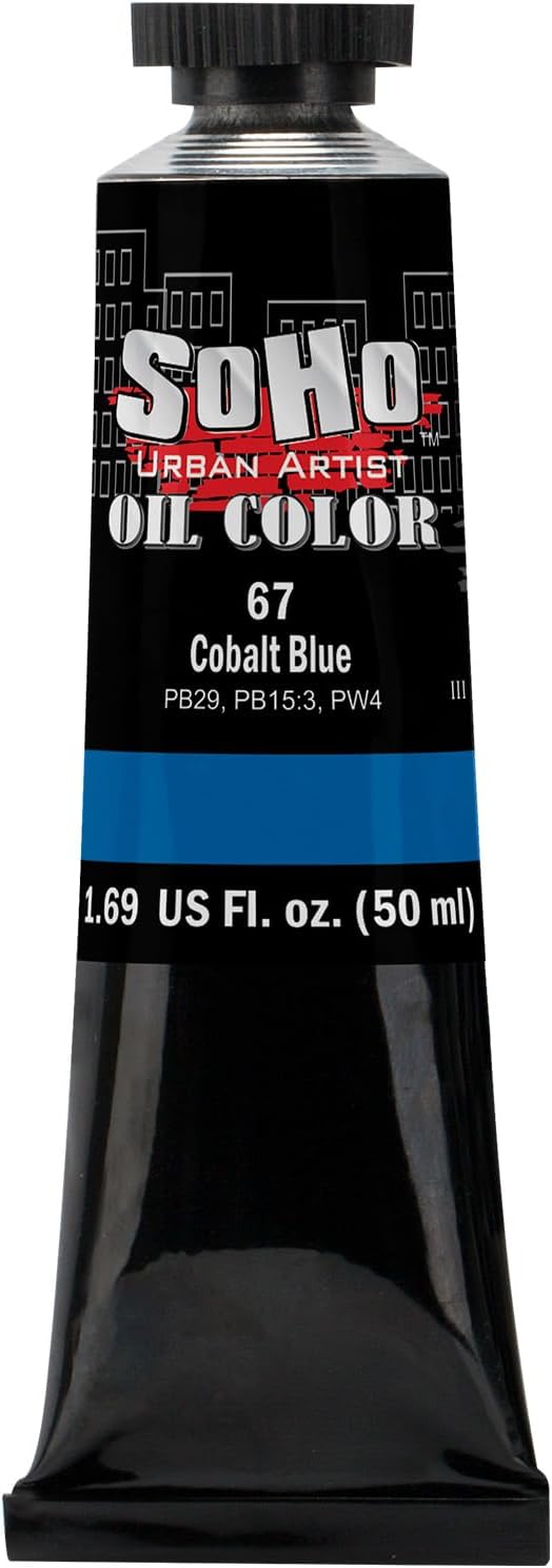 Soho Urban Artist Oil Paint - Cobalt Blue, 50 ml Tube - Best Valued Oil Colors for Painting, Excellent Pigment Load