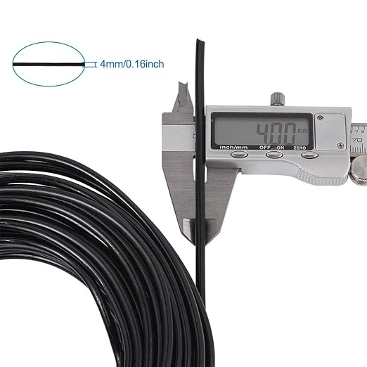 Fashewelry 52 Feet 4mm Black Aluminum Wire Bendable Metal Craft Wire for Beading Sculpting Jewelry Making