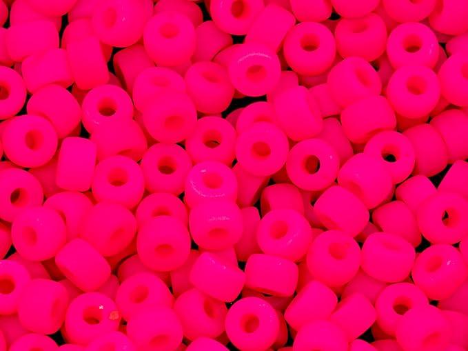 1.76 oz (ab. 240pcs) Mix of Big Pony Bagel Czech Glass Beads, 6mm (0.24 inch, Hole 0.08in) Semi Matte Neon Mix