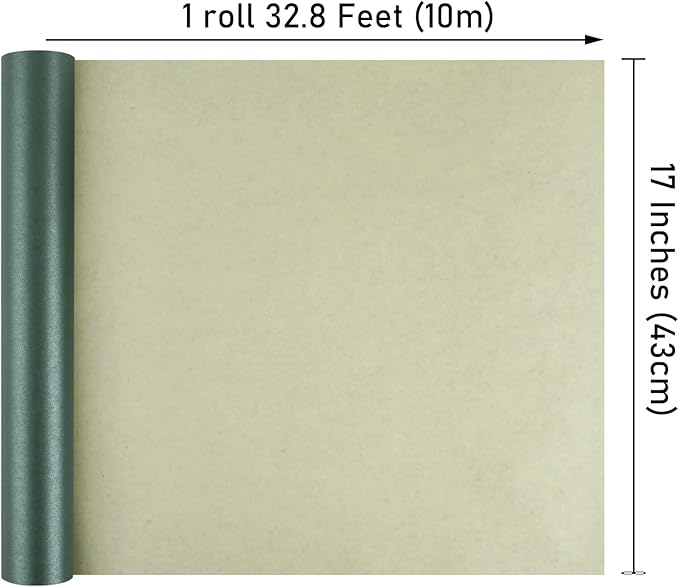NESCCI Dark Green Matte Wrapping Paper,Solid Color Pearly-Lustre Paper,Gift Wrapping Paper,Perfect for Wedding,Valentine's Day,Birthday, Christmas,Baby Shower,DIY Bouquet (17 Inches X 32.8 Feet)
