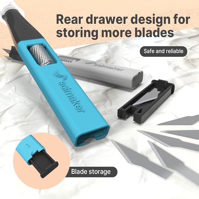3 PCS Exacto Knife,Hidden Blade Design at The End,Comes with 5 Spare High Qualiry Carbon Steel Exacto Knife Blades. Craft Knife for Crafting, Arts,Modeling,Scrapbooking,Stencil,DIY Projects.Black