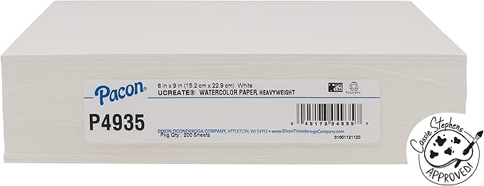 UCreate Watercolor Paper, White, 90 lb., 6" x 9", 200 Sheets