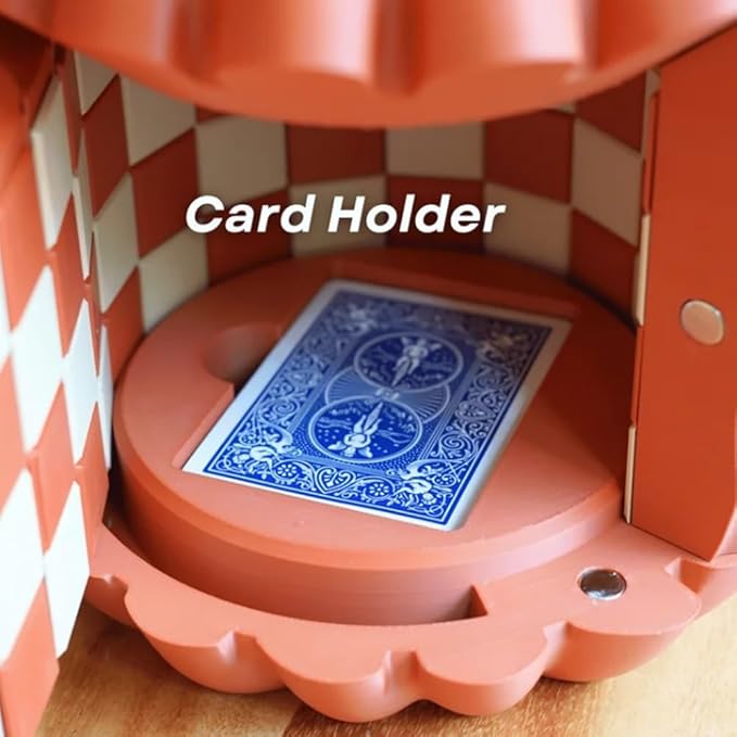 Gourd Games, Pumpkin Board Game Set, 3D Printed Multifunctional Fall Tabletop Activity with Checkers Board, Dice Tower, Card Storage, and Hidden Dice Compartment, Unrolling Pumpkin Design