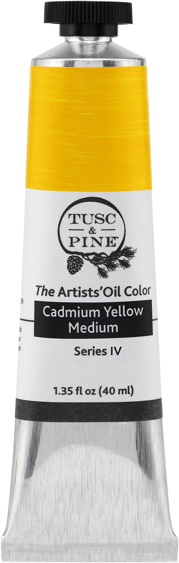 Tusc & Pine Artist Oil Paint - Cadmium Yellow Medium, 40 ml, Non-Yellowing, Rich & Creamy Consistency, Maximum Pigment Load, Small Batch Milled Oil Paints Made in the USA for Professional Artists