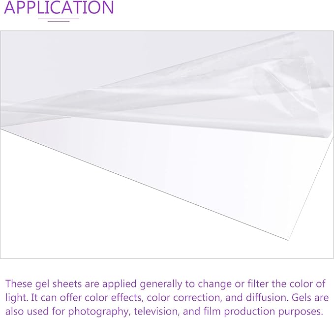 DMiotech 10Pcs Correction Gel Light Filter Overlay Transparent Plastic PVC Sheets Clear for Photo，Film,Video