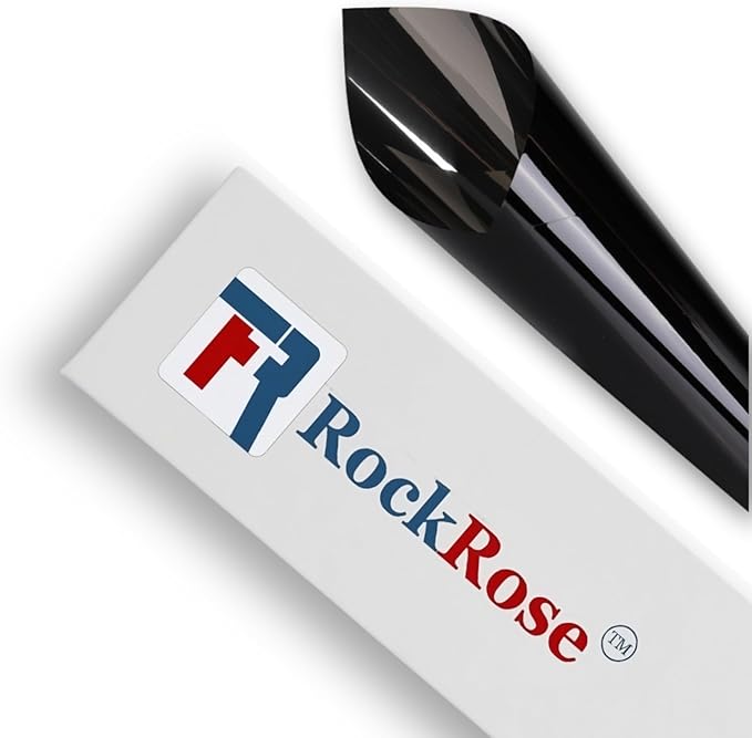 Rockrose Professional Window Tint for Home – One Way Privacy Window Film for Home Offices Heat Blocker Reflective Adhesive Mirror Tint with 99% UV Block – Black-Silver 24 in x 15FT