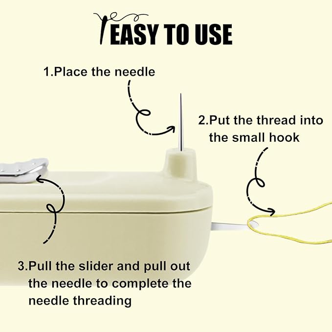Needle Threaders, 2 in 1 Plug-in Needle Threader Seam Ripper Tool, Automatic Stretchable Seam Rippers for Sewing, Hand Quilling Supplies,Embroidery Stitch Removal(Green/Yellow)