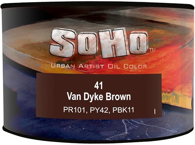 Soho Urban Artist Oil Paint - Van Dyke Brown, 430 ml Can - Best Valued Oil Colors for Painting, Excellent Pigment Load