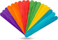 WISYOK 60 Pcs 6” Colored Jumbo Wooden Craft Sticks, Rainbow Wooden Popsicle Sticks, Wide Lollipop Sticks, Treat Sticks Ice Pop Sticks fir Creative Designs or Home Art Projects