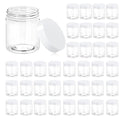 Eternal Moment 36 Pack 8 OZ Plastic Jars Round Clear Cosmetic Container Jars with White Lids, Perfect for Lotion, Slime，Cream, Ointments, Makeup, Eye Shadow, Samples, Pot, Travel Storage ﻿