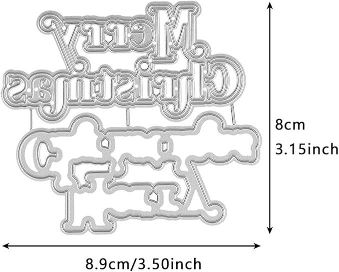 Metal Cutting Dies DIY Merry Christams Embossing Stencil Template Scrapbooking Card Making Mold Photo Album Arts Crafts Tools (Merry Christmas-8.9x8cm)