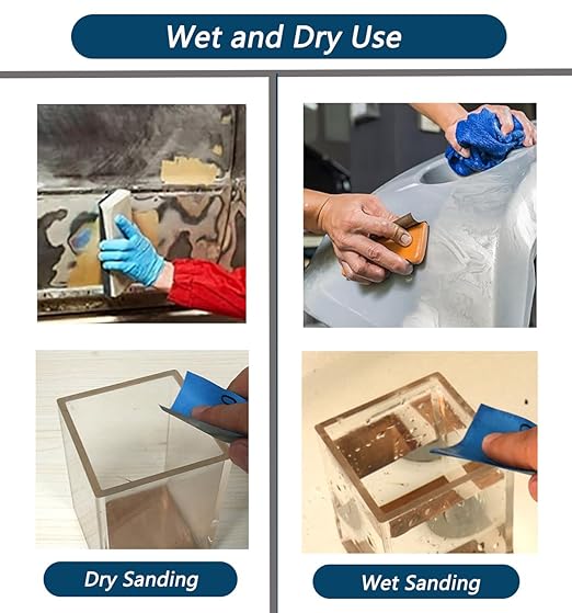 60 Pcs 9x3.6 Inch 8 Grit Mixed Packing Wet and Dry Sandpaper Sheets, Woodworking Furniture/Automobiles/Metal/Lacquer Polishing Sanding Sheets，80/150/320/600/1000/1500 Grit