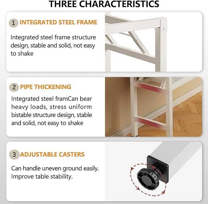 31.5 Inch Foldable Desks for Small Spaces,Foldable Desk No Assembly,Small Table for Bedroom,Black.