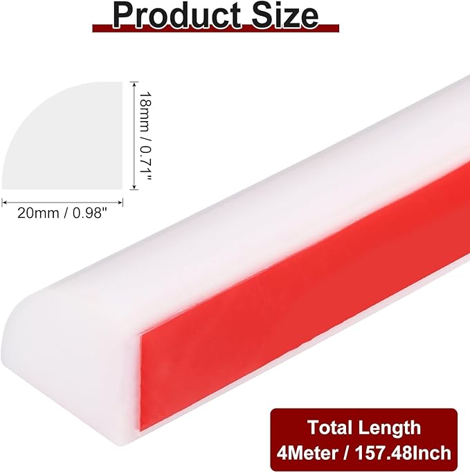 uxcell 157 Inch Flexible Quarter Round Molding Silicone Peel and Stick Trim Self Adhesive Shower Water Barrier for Corner Decor Bathroom Kitchen, White