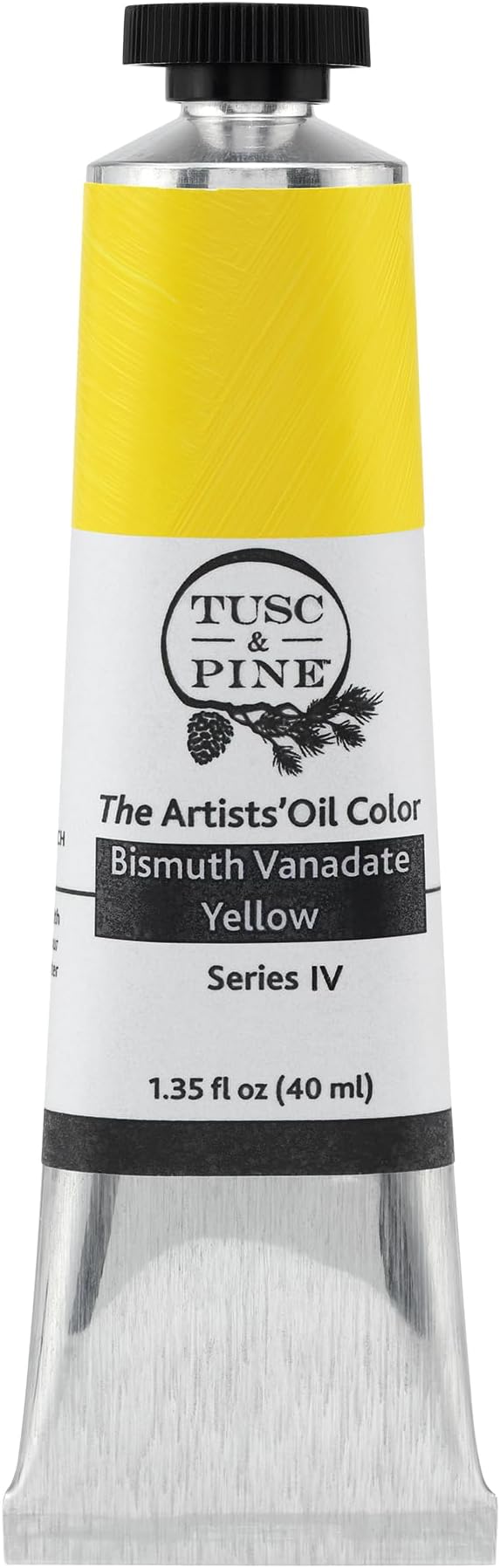 Tusc & Pine Artist Oil Paint - Bismuth Vanadate Yellow, 40 ml, Non-Yellowing, Rich & Creamy Consistency, Maximum Pigment Load, Small Batch Milled Oil Paints Made in the USA for Professional Artists