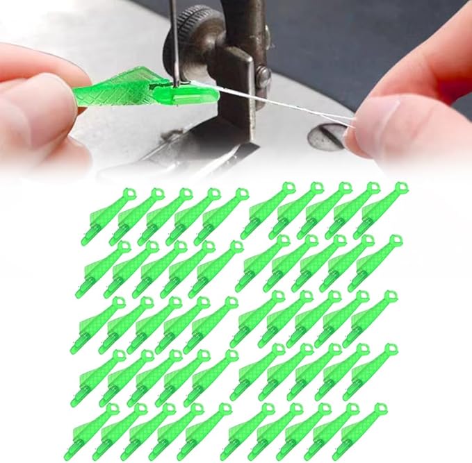 Automatic Sewing Needle Threader, Fish Type Sewing Machine Needle Threader, Simple Hand Sewing Needle Sewing Tool Set for Sewing Supplies (50 pcs)