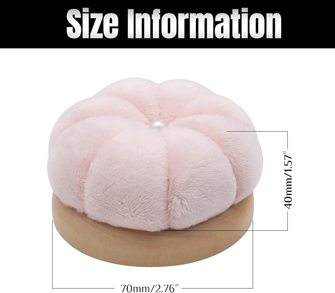 Uxney Pin Cushion,Wooden Sewing Pin Cushion Pincushion Needle Cushion for Sewing Quilting Needlework DIY Crafts(Light Pink,2 PCS)