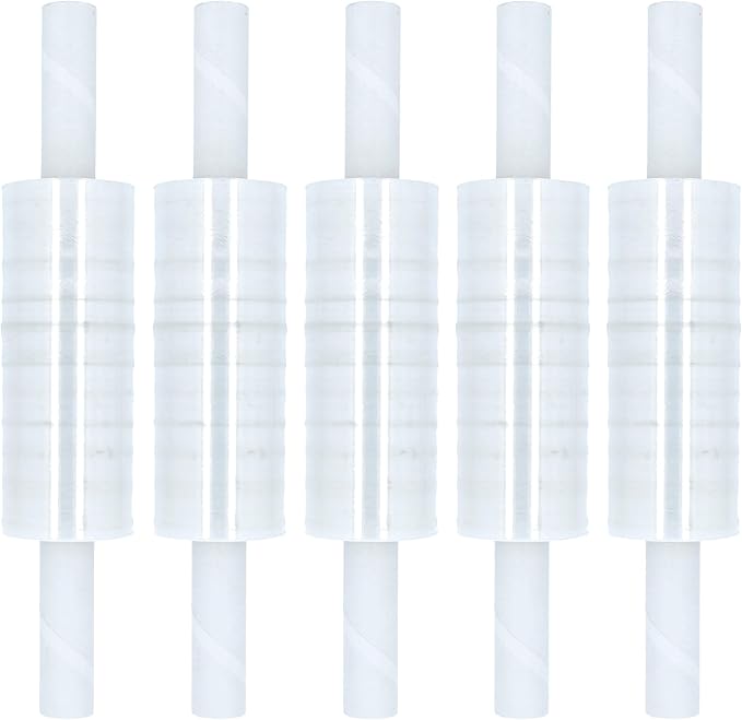 Pallet Wrap Stretch Film, Extended Core Handle, Clear, 20 Inch x 1000 Feet, 80 Gauge, 1 Pack Clear Plastic Cling with Extended Core Handles for Pallets Moving & Storing