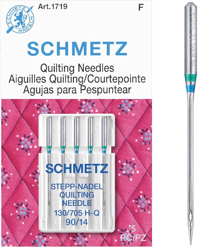 SCHMETZ Quilting Needles - Size 90/14, 5-Needle Cards, Pack of 1