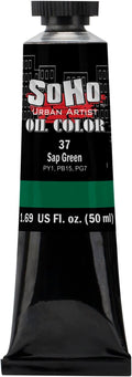 Soho Urban Artist Oil Paint - Sap Green, 50 ml Tube - Best Valued Oil Colors for Painting, Excellent Pigment Load