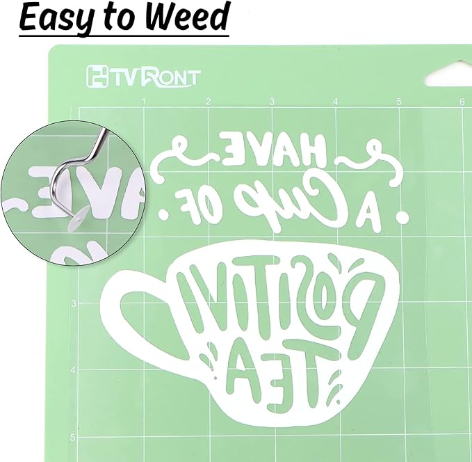 HTVRONT HTV Vinyl Rolls Heat Transfer Vinyl - 12" x 5ft White - Easy to Cut & Weed & Transfer, Great Stickiness, Use Widely, Personalize Gift & Custom Made