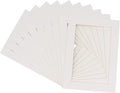 Pack of TEN 8x10 Mats Bevel Cut for 5.5x8.5 Photos - Acid Free Textured White Precut Matboards For Pictures, Photos, Framing - 4-ply Thickness