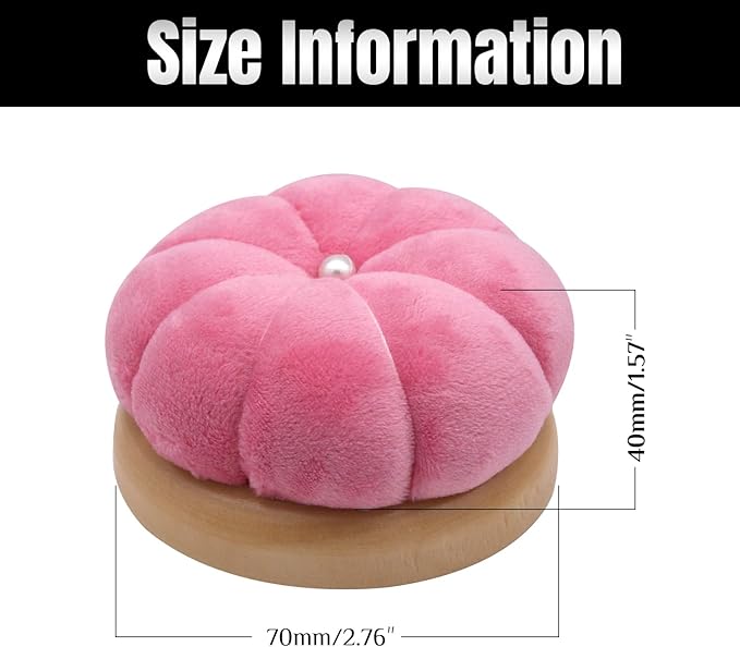 Uxney Pin Cushion,Wooden Sewing Pin Cushion Pincushion Needle Cushion for Sewing Quilting Needlework DIY Crafts(Pink,2 PCS)