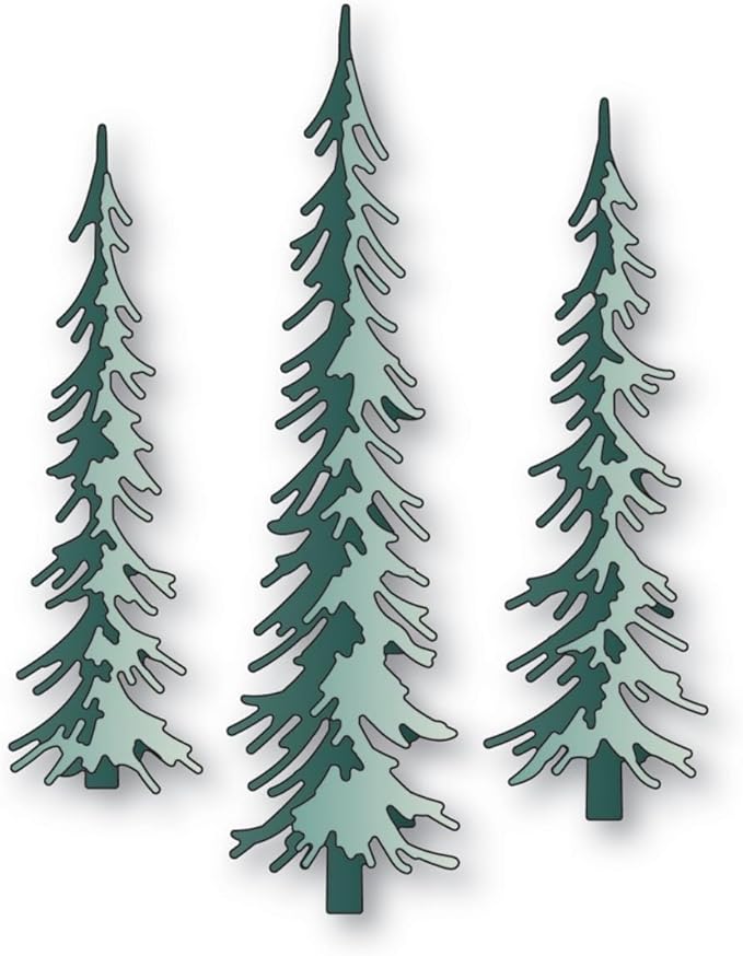 Mvchifay Cutting Dies Happy Birthday Metal Stencils Scrapbooking Tool DIY Emboss Paper Card Making (Narrow Pine Trees-11.7x11.8cm)