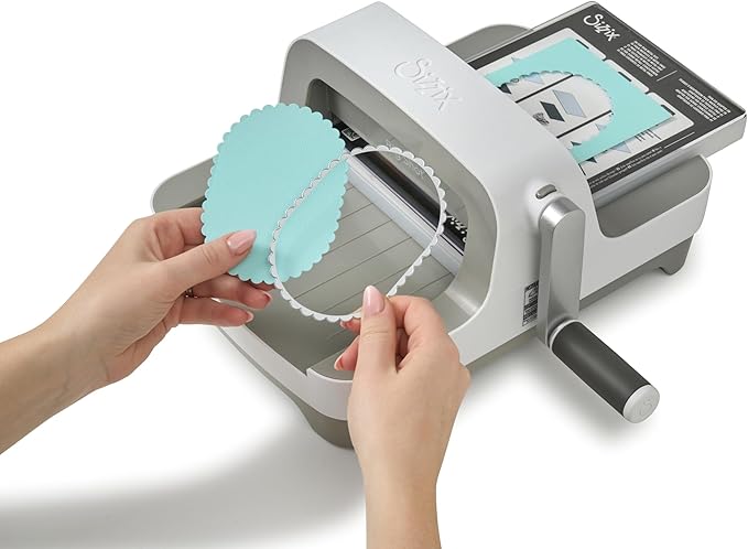 Sizzix Big Shot Machine with Starter Kit, 6" Die-Cutting and Embossing Machine with Cutting Dies, Embossing Folder and Cardstock