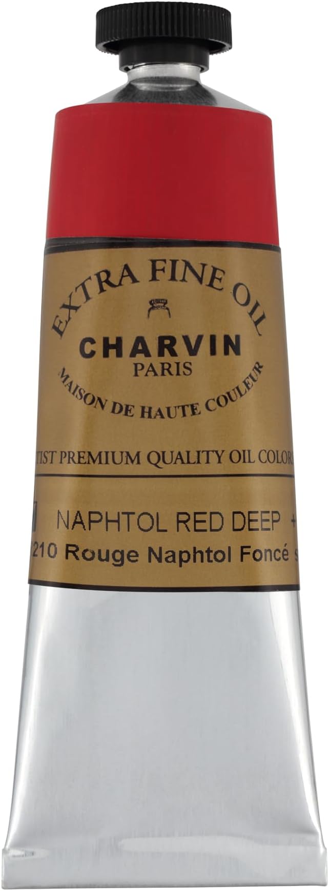 Charvin Extra Fine Oil Paint, Napthol Red Deep 60 mL - Triple-Milled, Rich Texture, Poppy Oil-Based, Light-Fast, Handmade, Archival Quality