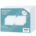 Egofine Plexiglass Sheets Acrylic Sheets 12 Pack of 16x20’’ 0.04 Thick Clear Plastic Cast Transparent Plexi Glass for Crafting Projects, Replacement Picture Frame Glass, DIY Display, Easy to Cut