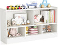 KOTEK Toy Storage Organizer, 5 Cubby Kids Bookshelf, Wooden 3-Tier Bookcase Storage Cabinet, Open Display Book Shelf for Daycare, Nursery, School Classroom, Living Room & Bedroom (White, 5 Cubes)