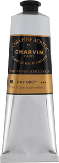 Charvin Extra Fine Professional Acrylic Paint - Sky Grey, 150ml Tube, Triple-Milled, Lightfast Pigments, Open Stock Artist Acrylic Paints in Nature-Inspired Hues
