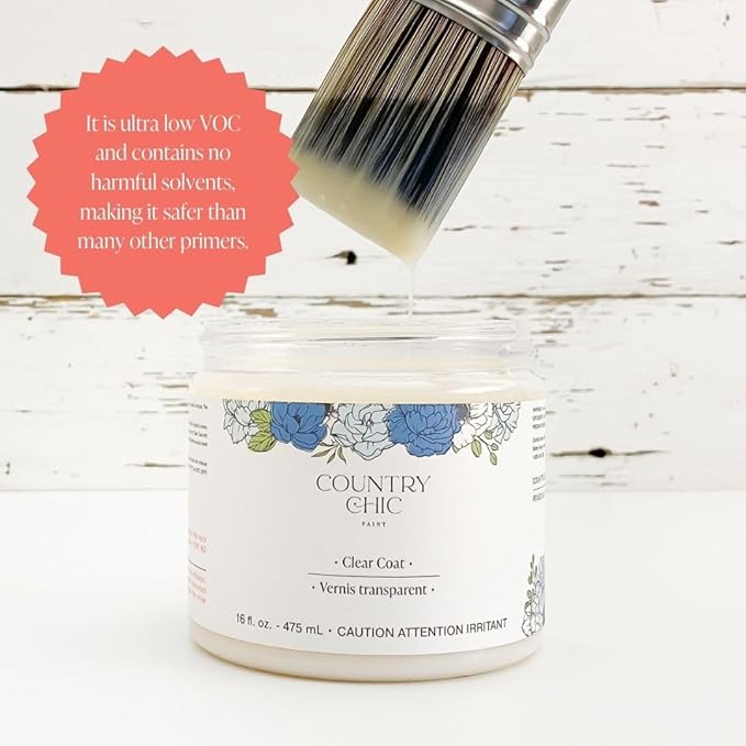 Clear Coat Quart (32oz) - Eco-Friendly Clear Satin Sheen Top Coat for Chalk Style Wood Furniture Paint, Non-Yellowing Waterproof Finish, Easy Application