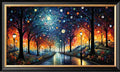 Leczany Cross Stitch Stamped Kit for Adults or Kids - Shining Park Trail | DIY Embroidery Starter Patterns Craft Kit Needlepoint for Beginner | 11CT, 3 Strands | 23.6x13 inches