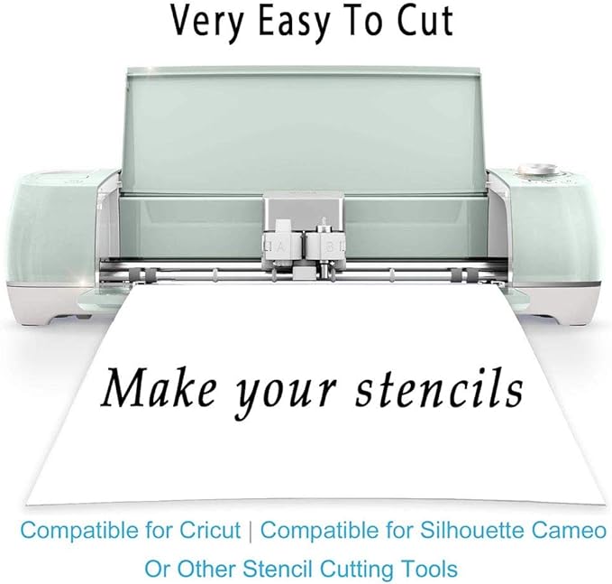 15 Pack 6 Mil Clear Mylar Stencil Sheets, 12" x 24" Blank Stencils, Reusable Template Material, Make Your Own Stencil Compatible Vinyl Cutting Machine