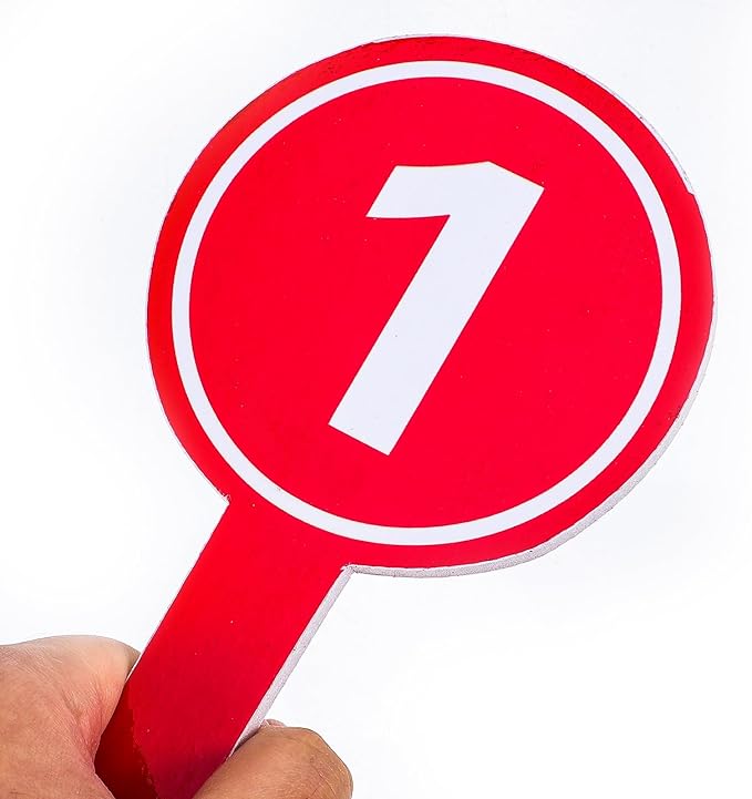 10pcs Auction Paddles 1-10 Score Paddles Voting Scoreboards Handheld Number Boards for Students Teachers Classroom Voting Games Party