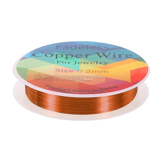 HARFINGTON 82ft Jewelry Wire, 32 Gauge (0.2mm) Brass Craft Soft Metal Tarnish Resistant Copper Beading Wire for Jewelry Making Supplies Crafting, Coffee