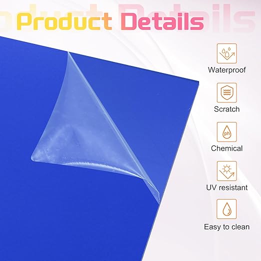 uxcell 3Pcs Acrylic Sheets 12x8 Inch Acrylic Panel 1/8 Inch-3mm Plastic Board for Picture Frames Sign Holders DIY Display Projects Craft, Clear Blue