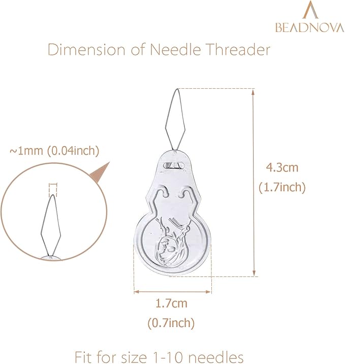 BEADNOVA Needle Threaders 100pcs Aluminum Sewing Needle Threader for Sewing Small Eye Embroidery Craft Knitting Quilting (100pcs)