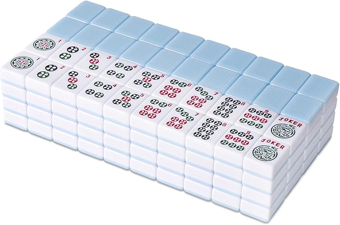 American Mahjong Tile Set with 166 Blue Back Tiles (1.2”, Tiles Only)