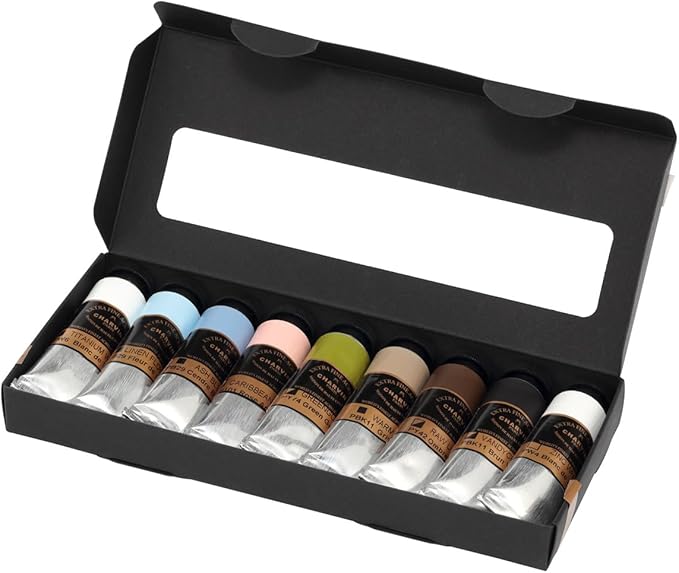 Charvin Extra Fine Professional Acrylic Paint Set for Artists, Snow Landscape - Bonjour Set of 9, 20 ml Tubes, Triple-Milled, Lightfast Pigments, Artist Acrylic Paints in Nature-Inspired Hues