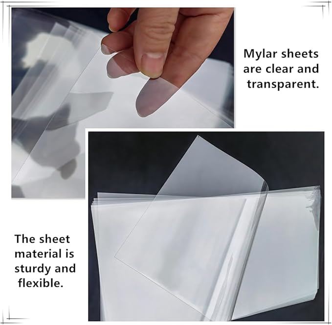 10 Sheets 6 mil Acetate Mylar Sheet 12 x 24 inch Transparent PET Blank Stencil Sheet for Cricut, Silhouette, Craft Template Material