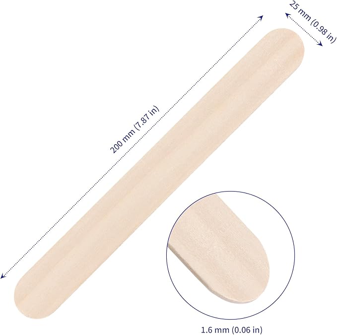 SOUJAP 600pcs 8 Inch Popsicle Sticks, Wooden Craft Sticks Bulk, Wood Ice Cream Sticks for Crafts Projects