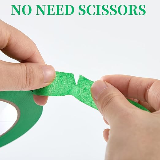 Premium Green Masking Tape,Painters Tape,Green Painters Tape For Automotive,Diy Paper Arts & Crafts, Spraying Drywall Paint, No Residue & Easy To Clean Up,6pcs 0.7inches X 54 Yd Painter's Tape