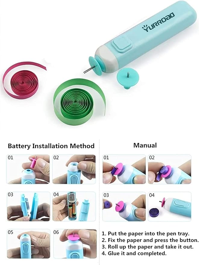 19pcs Beginners Quilling Tools Kit Electric Slotted Quilling Pen Template Board Curling Coach Crimper Comb Filigrana Tools Set