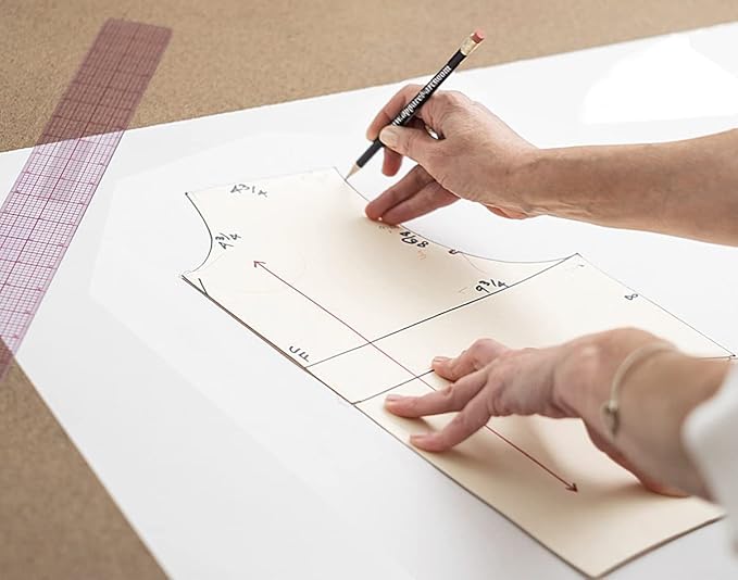 Manila Paper Roll for Pattern Making - 2X (0.11") Thick, White and Green Oak Tag Pattern Paper, Ideal for Preserving Your Designs (10 Yards X 48")