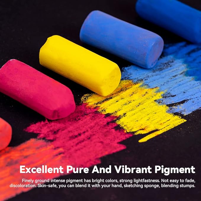 Paul Rubens Professional Soft Pastels, 36 Colors Chalk Pastels, Non Toxic Handmade Soft Chalk Pastels Set for Painting, Drawing, Blending, Crafting, Ideal Art Supplies for Artists, Beginners