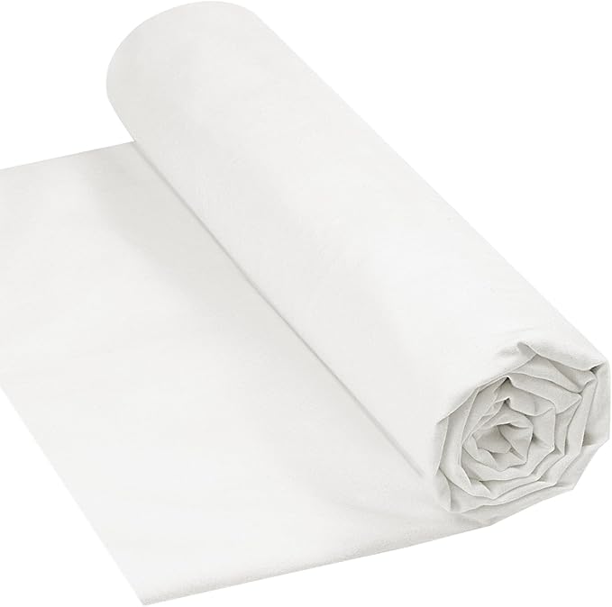 HOTGODEN Light Weight 100% Cotton Muslin Fabric: 59 inch x 2,5,10 Yards Bleached Muslin Linen Fabric Material for Sewing Material Apparel Cloth