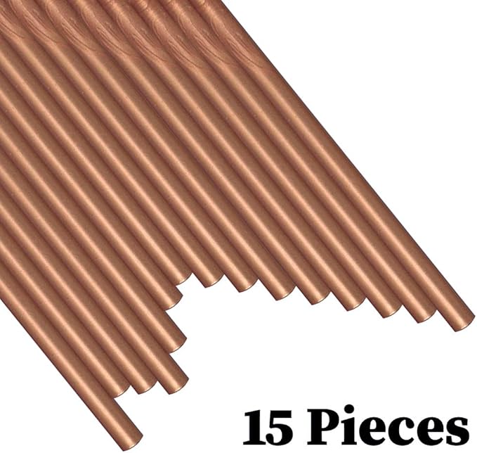 Wax Seal Sticks, Afobby 15 Pieces Glue Gun Sealing Wax Sticks for Wax Seal Stamp, Red Copper Wax Sealing Sticks for Wedding Invitations, Cards, Envelopes